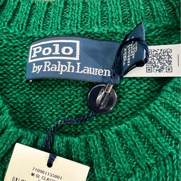 Polo Ralph Lauren Polo Bear Tennis Sweater Men’s Large Green Iconic Knit N - Picture 10 of 11
